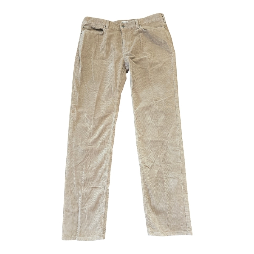 Dockers Corduory Pants Men Beige 38X34 Mid Rise Slim Fit StraightLeg Casual